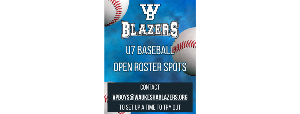 U7 Baseball Roster Spots Available